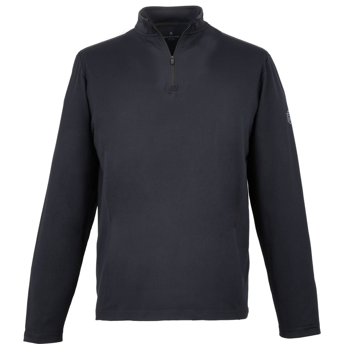 Greatness Wins Core Tech Quarter Zip for Men Embroidery - GW Black - Front
