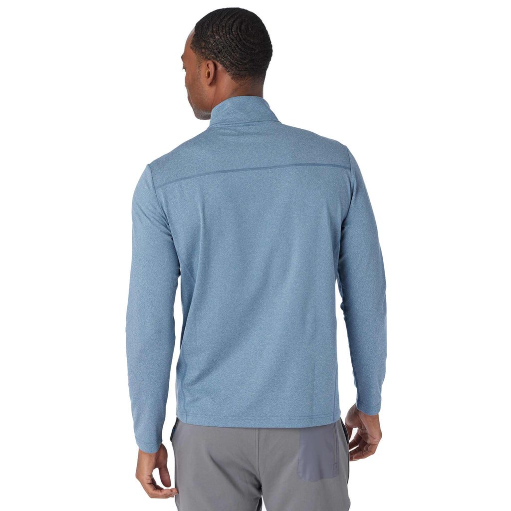 Greatness Wins Core Tech Quarter Zip for Men Embroidery - Superior Blue Heather - Back 2
