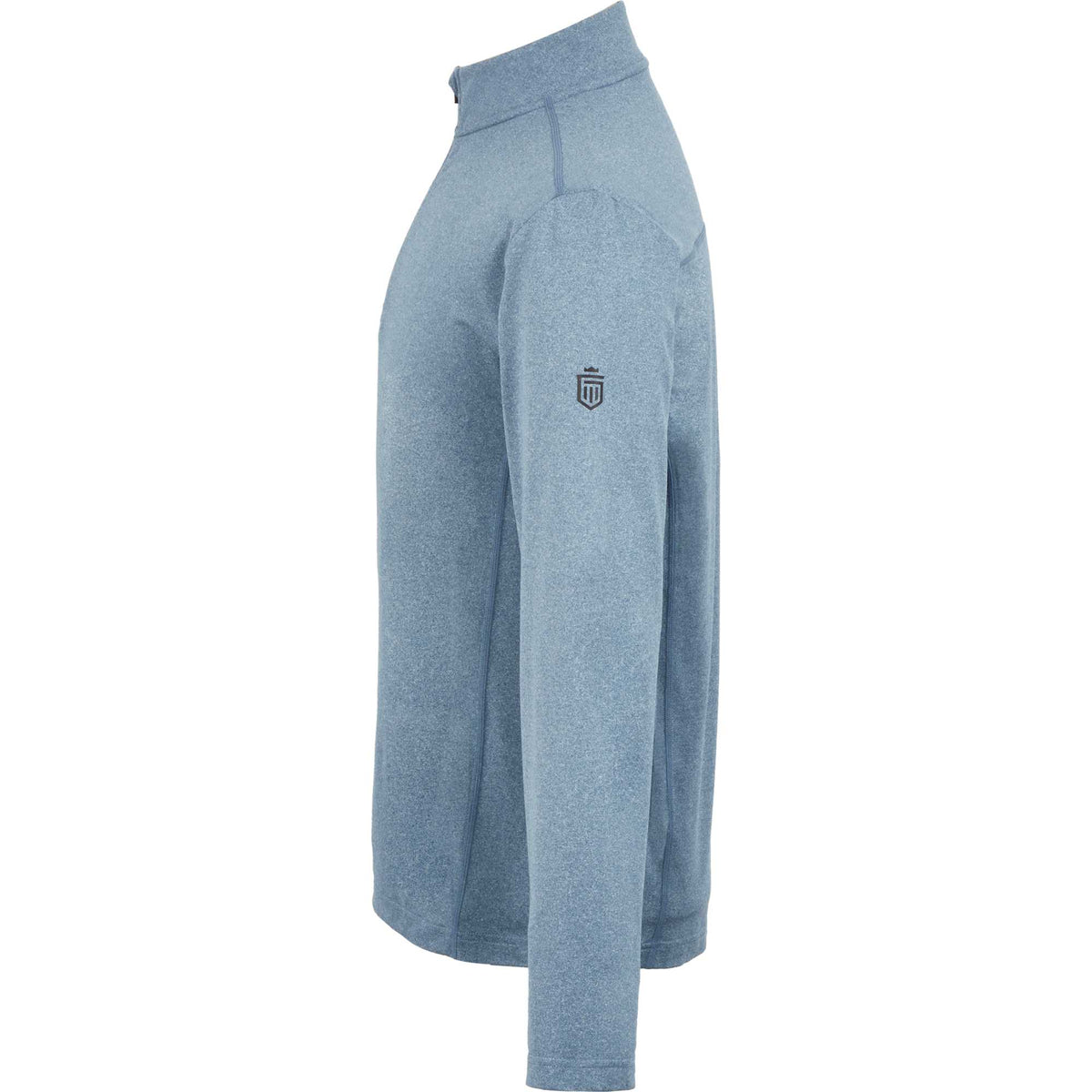 Greatness Wins Core Tech Quarter Zip for Men Embroidery - Superior Blue Heather - Left Side