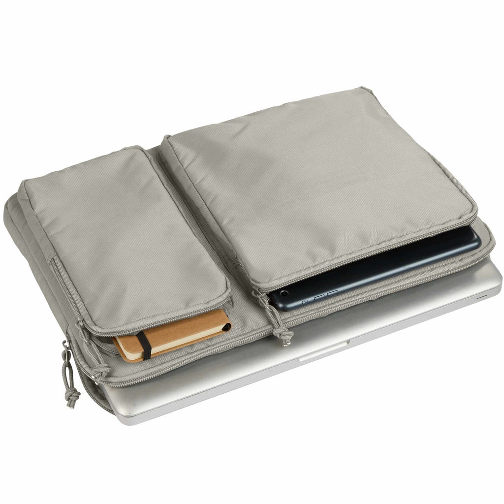 Greenway Recycled Nylon Laptop Sleeve, 15 Inch Embroidery - Olive - Propped