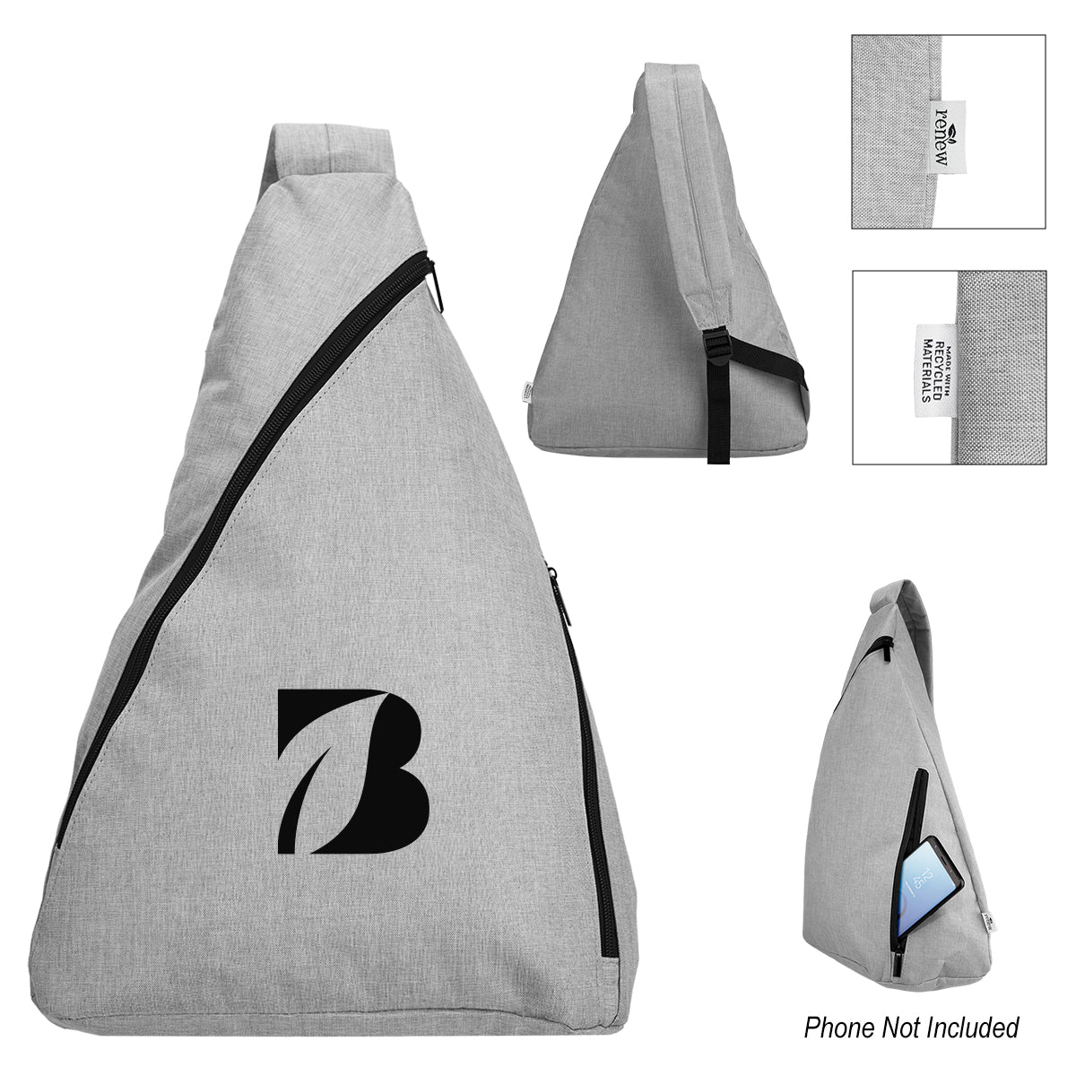 Habitat Heathered Sling Bag in Recycled PET Embroidery - Silk Screen