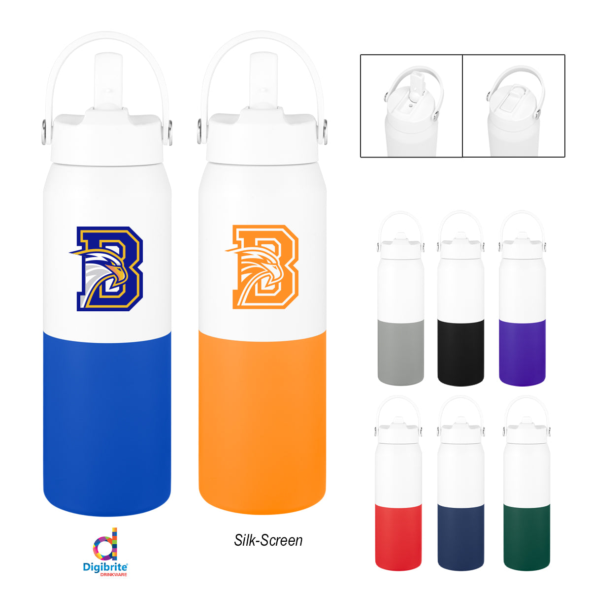 Halftime Two-Tone Recycled Stainless Steel Bottle, 26 oz