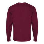 Hanes Unisex Essential-T Long Sleeve T-Shirt Full Color - Athletic Cardinal - Back