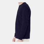 Hanes Unisex Essential-T Long Sleeve T-Shirt Full Color - Athletic Navy - On Model Side