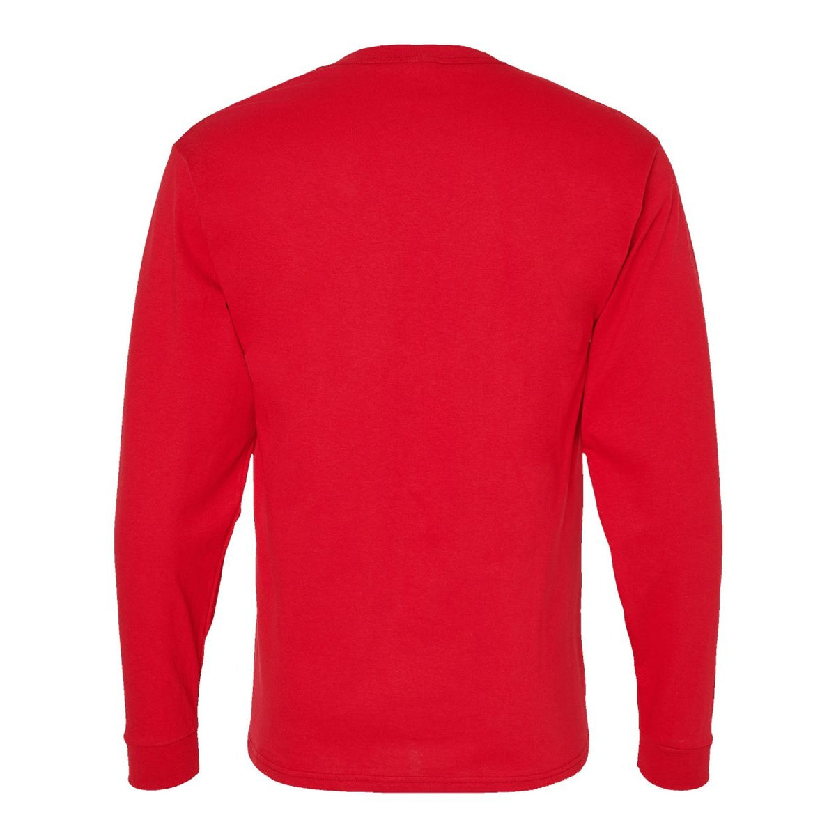 Hanes Unisex Essential-T Long Sleeve T-Shirt Full Color - Athletic Red - Back