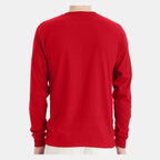 Hanes Unisex Essential-T Long Sleeve T-Shirt Full Color - Athletic Red - On Model Back