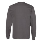 Hanes Unisex Essential-T Long Sleeve T-Shirt Full Color - Smoke Grey - Back