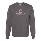 Hanes Unisex Essential-T Long Sleeve T-Shirt Full Color - Smoke Grey - Front