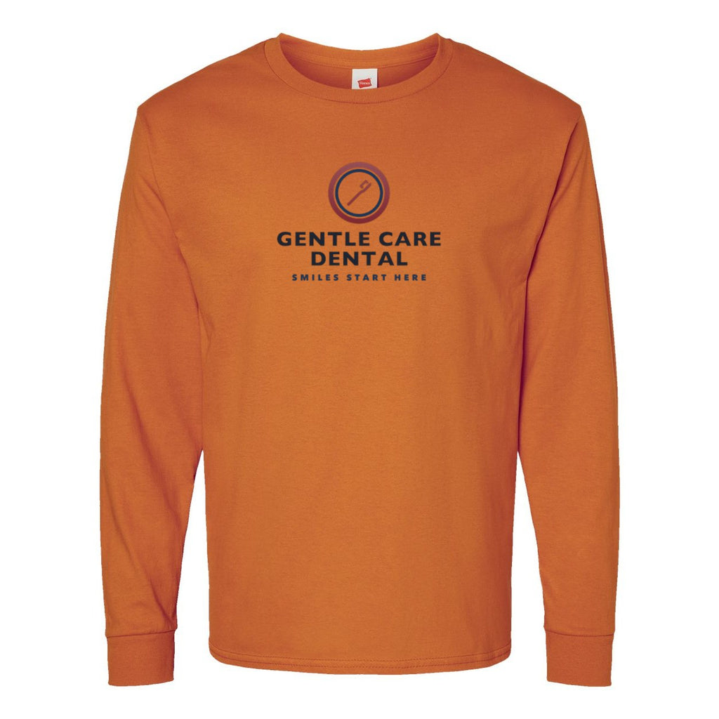 Hanes Unisex Essential-T Long Sleeve T-Shirt Full Color - Texas Orange - Front