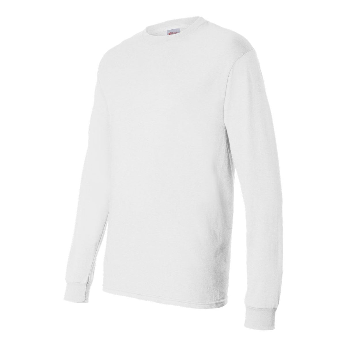 Hanes Unisex Essential-T Long Sleeve T-Shirt Full Color - White - Side
