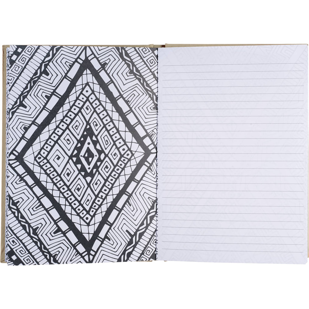 Hardcover Coloring and Notes Notebook for Adults, 5.75 x 8.5 Inches - Natural - Front 2