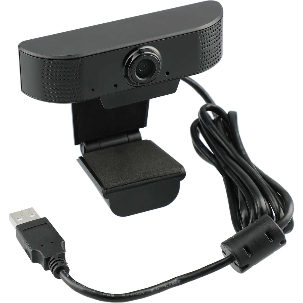 HD Webcam with Microphone, 1080p Full Color - Black - Right Angle