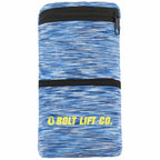 Heathered Cooling Wristband with Pocket Full Color - Blue - Front