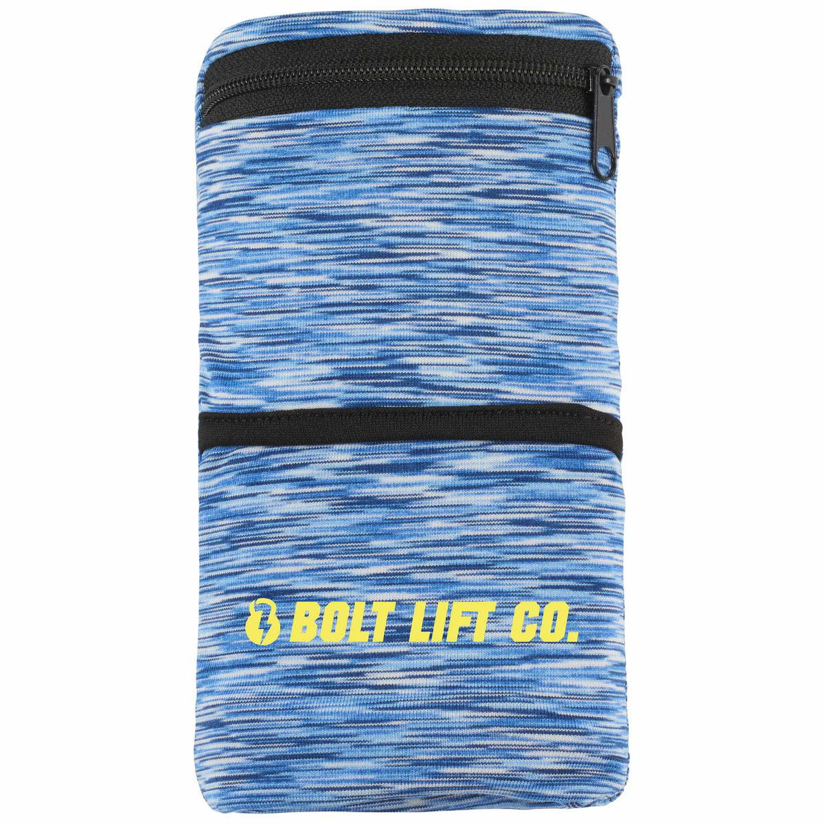 Heathered Cooling Wristband with Pocket Full Color - Blue - Front