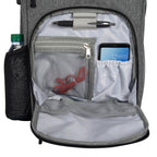 Heathered RFID Laptop Backpack and Briefcase - Gray - Inset2