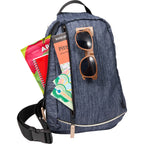 Heathered Sling Bag in Recycled Polyester, Navy - Heather Navy - Propped