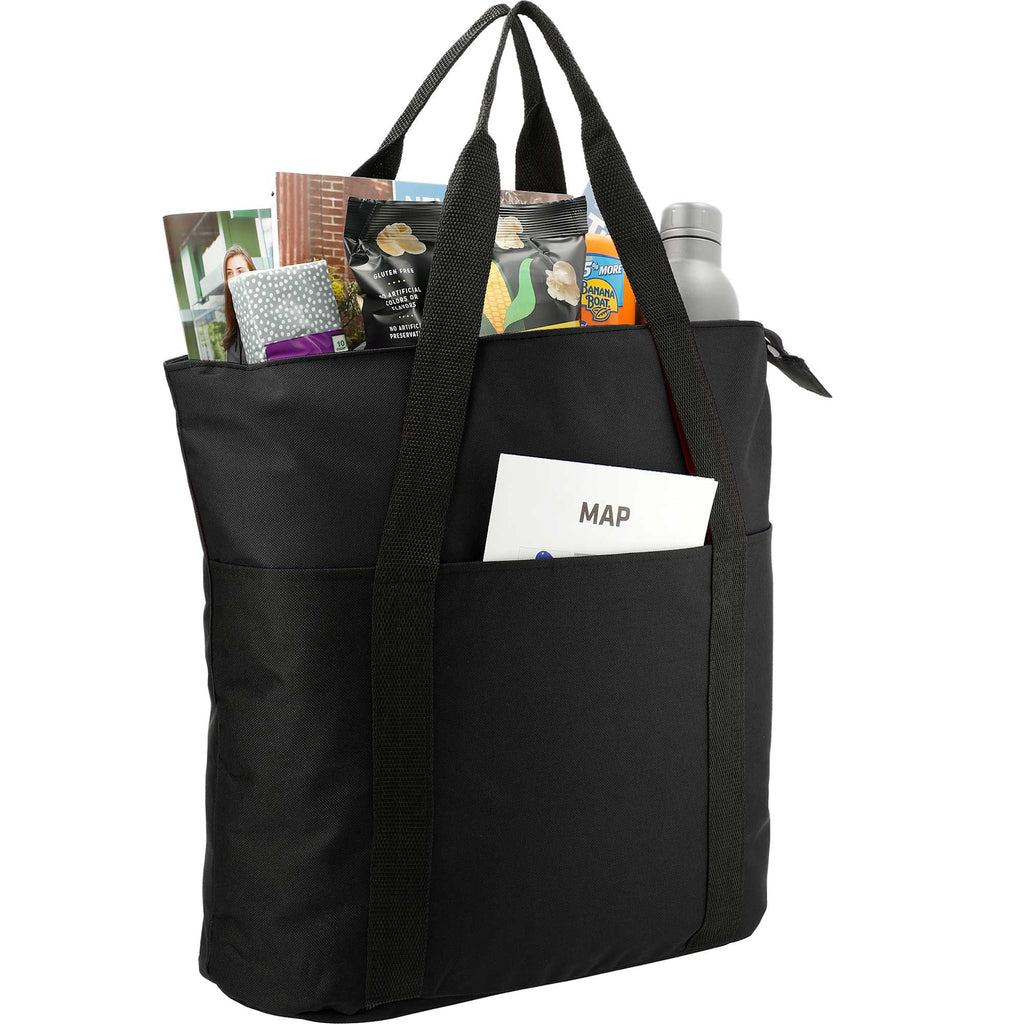 Heavy Duty Convention Tote with Zip Top Embroidery - Black - Photo 2