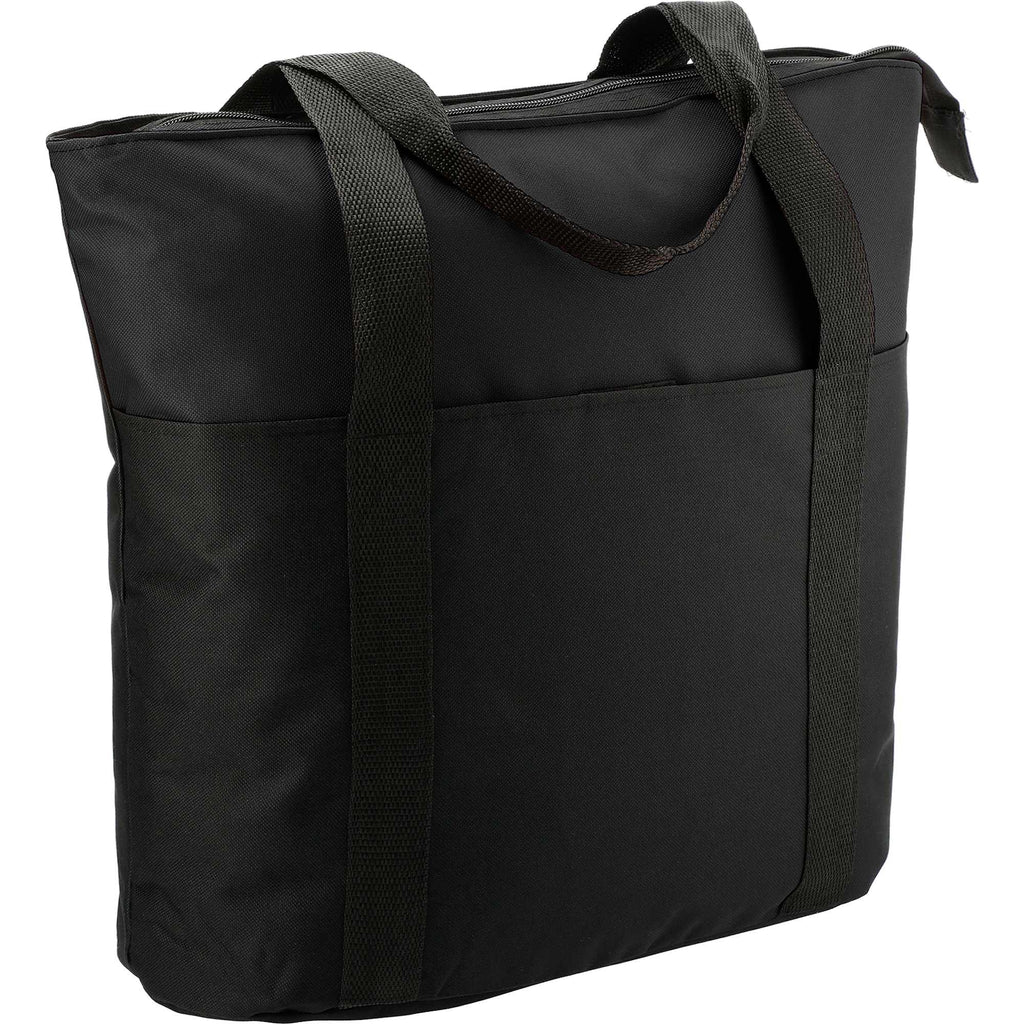 Heavy Duty Convention Tote with Zip Top Embroidery - Black - Right Angle 2