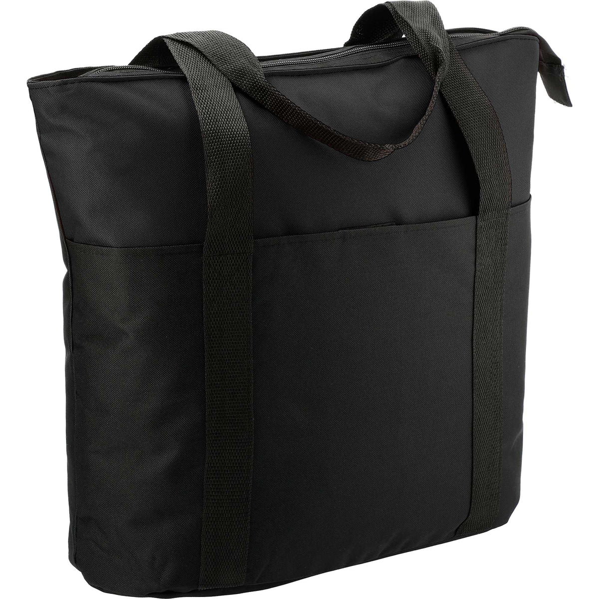 Heavy Duty Convention Tote with Zip Top Embroidery - Black - Right Angle 2