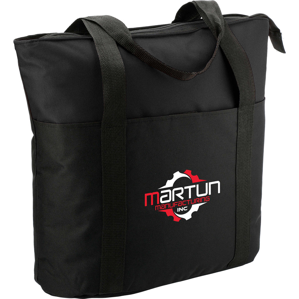 Heavy Duty Convention Tote with Zip Top Embroidery - Black - Right Angle