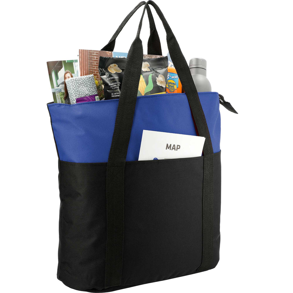 Heavy Duty Convention Tote with Zip Top Embroidery - Blue - Photo 2