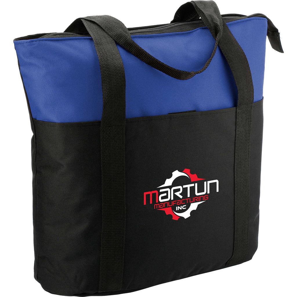 Heavy Duty Convention Tote with Zip Top Embroidery - Blue - Right Angle