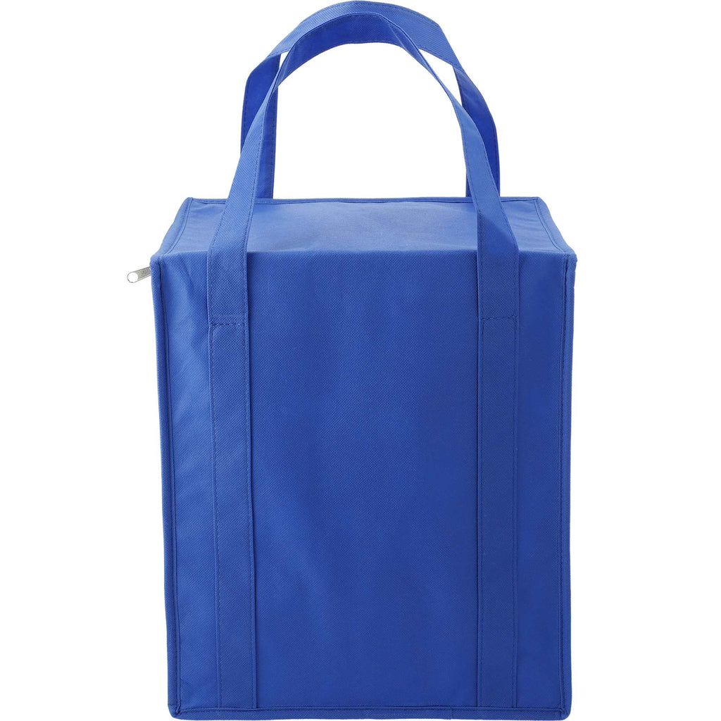 Hercules Flat Top Insulated Grocery Tote, 22 lb Capacity Full Color - Royal - Back