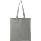 Herringbone Recycled Cotton Tote with Zip Pocket, 7 oz Transfer - Dark Gray - Back