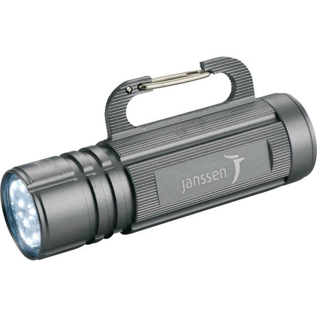 High Sierra Carabiner Flashlight in Aluminum Laser Engraving