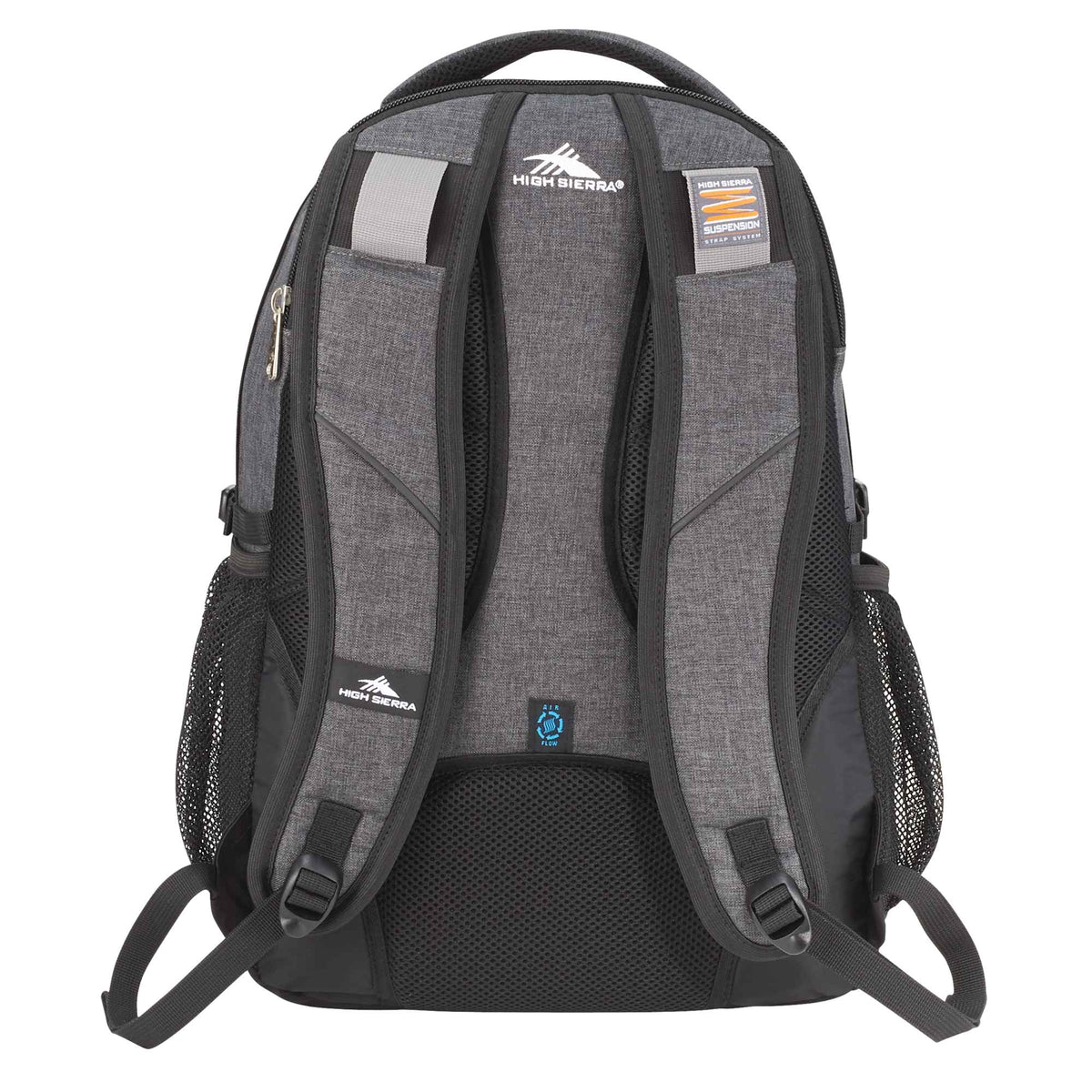 High Sierra Swerve Laptop Backpack with S-Curve Straps, 17 Inch Embroidery - Graphite - Back