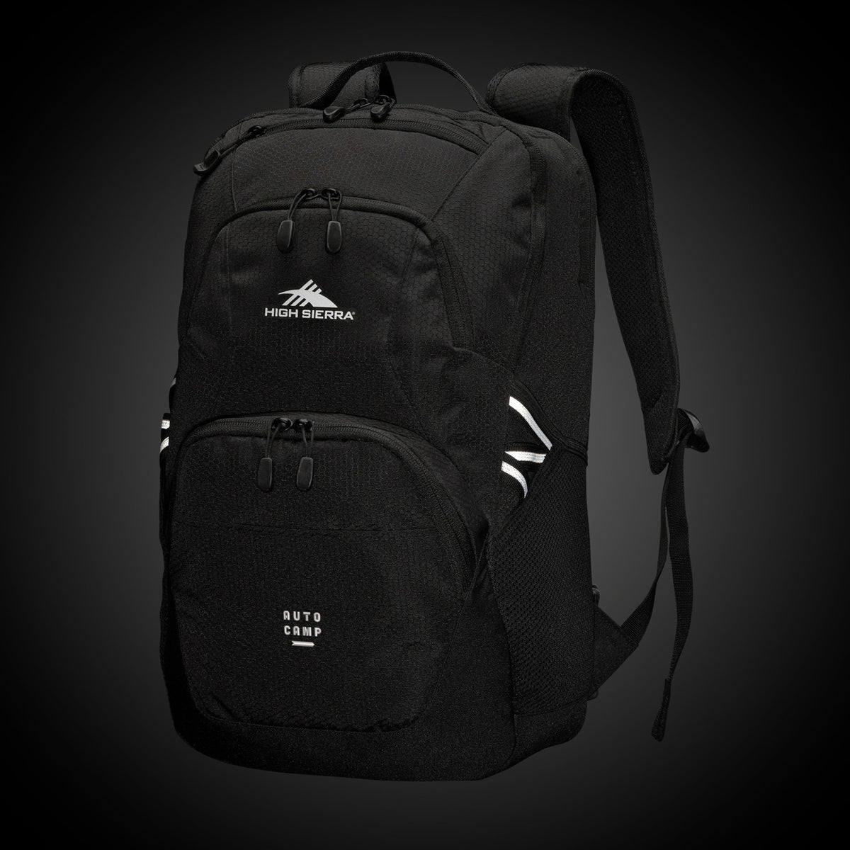 High Sierra Swoop SG Laptop Backpack with Cascading Pockets Embroidery - Black - View 3