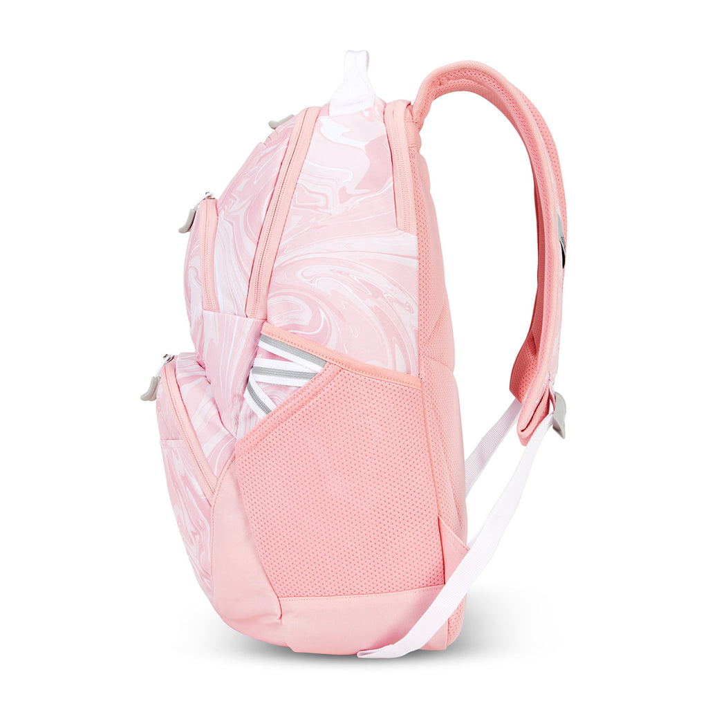 High Sierra Swoop SG Laptop Backpack with Cascading Pockets Embroidery - Pink Marble/Bubblegum Pink - View 2