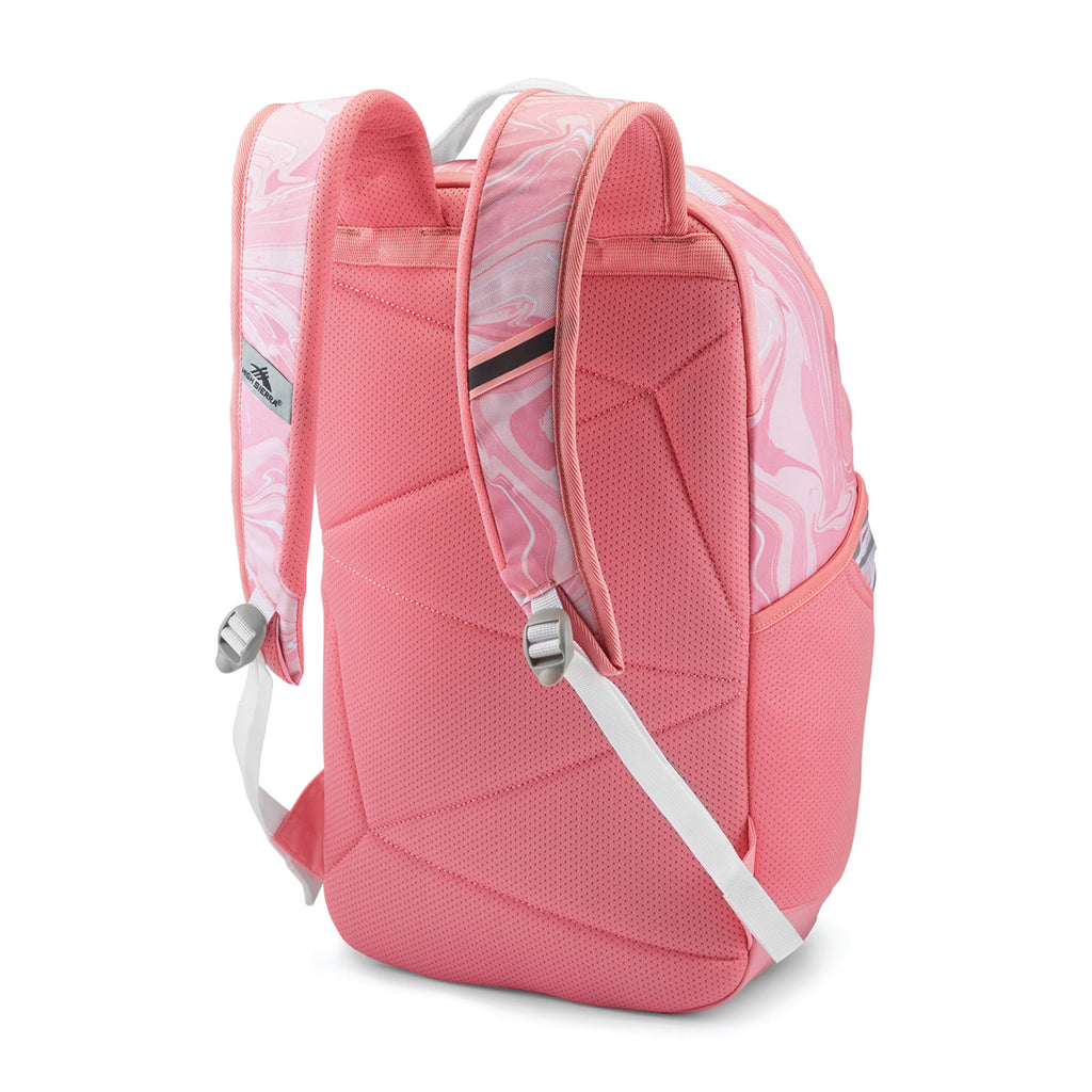 High Sierra Swoop SG Laptop Backpack with Cascading Pockets Embroidery - Pink Marble/Bubblegum Pink - View 7