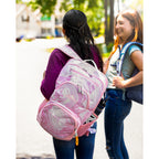 High Sierra Swoop SG Laptop Backpack with Cascading Pockets Embroidery - Pink Marble/Bubblegum Pink - View 8
