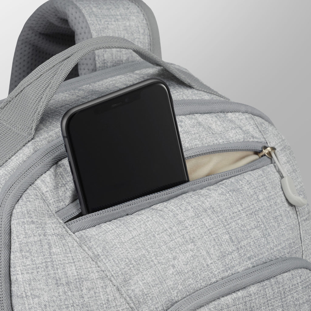 High Sierra Swoop SG Laptop Backpack with Cascading Pockets Embroidery - Silver Heather - View 2