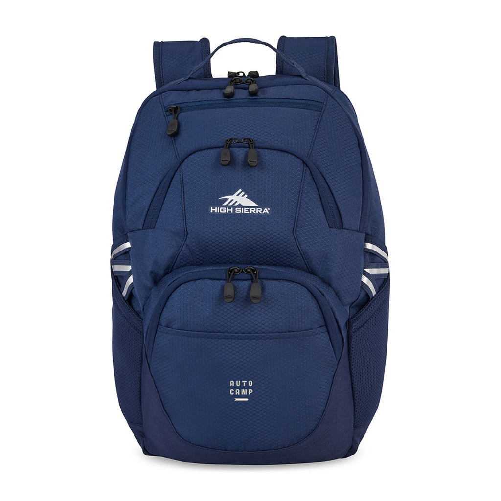 High Sierra Swoop SG Laptop Backpack with Cascading Pockets Embroidery - True Navy - View 1