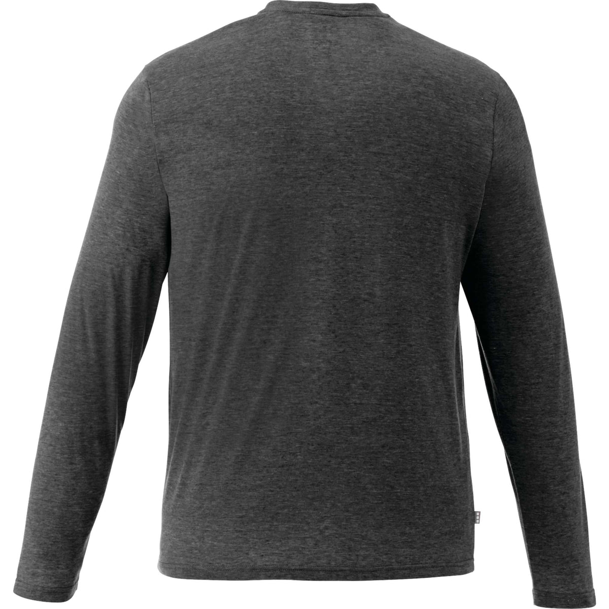 Holt Long Sleeve Crew Neck Tee for Men Transfer - Heather Dark Charcoal - Back Flat