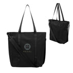 Hudson Leatherette Computer Tote Bag, Recycled PET - Black - Colorbrite