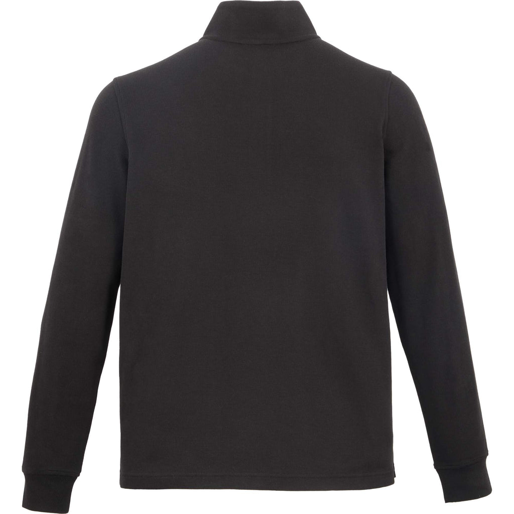 Hudson Ribbed Quarter Zip Sweater for Men Embroidery - Black - Back