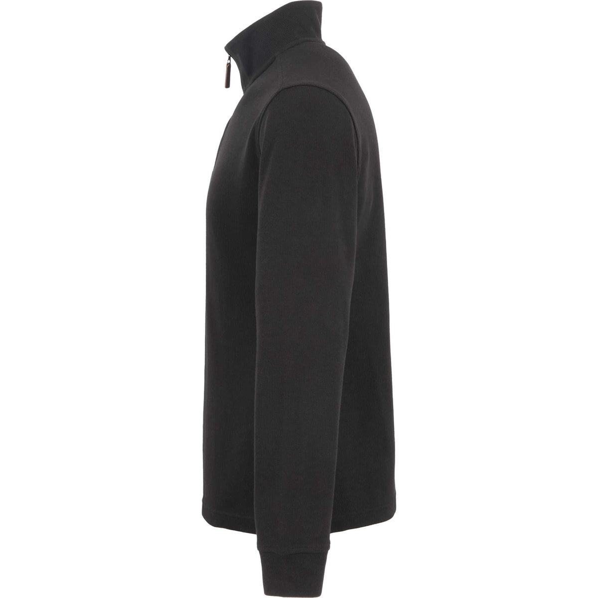 Hudson Ribbed Quarter Zip Sweater for Men Embroidery - Black - Left Side