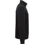 Hudson Ribbed Quarter Zip Sweater for Men Embroidery - Black - Right Side