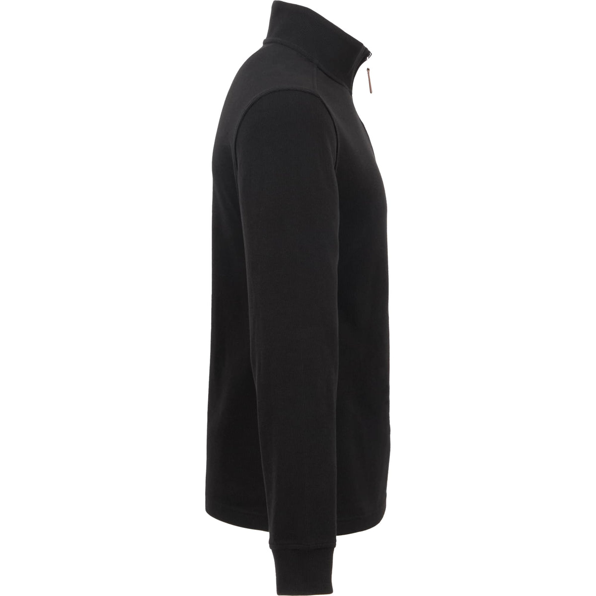 Hudson Ribbed Quarter Zip Sweater for Men Embroidery - Black - Right Side
