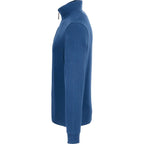 Hudson Ribbed Quarter Zip Sweater for Men Embroidery - Denim - Left Side