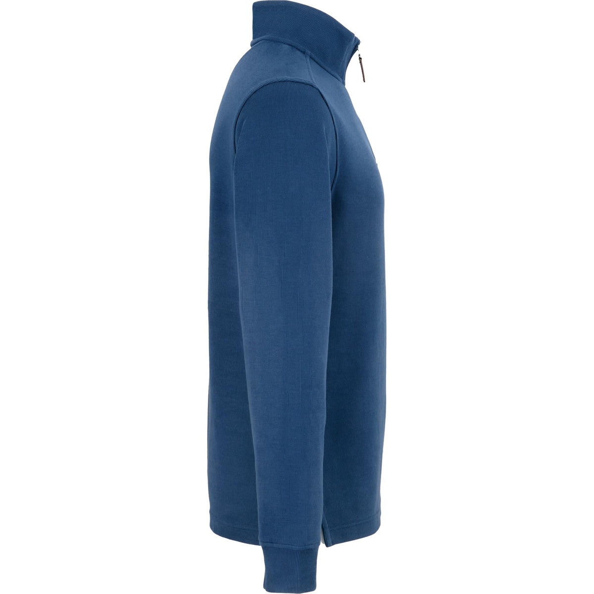 Hudson Ribbed Quarter Zip Sweater for Men Embroidery - Denim - Right Side