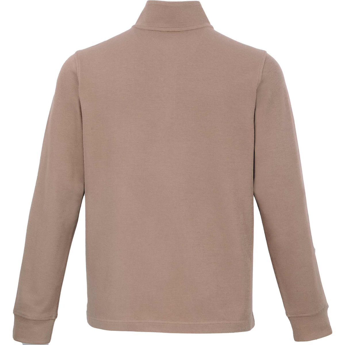 Hudson Ribbed Quarter Zip Sweater for Men Embroidery - Tan - Back