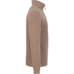 Hudson Ribbed Quarter Zip Sweater for Men Embroidery - Tan - Right Side