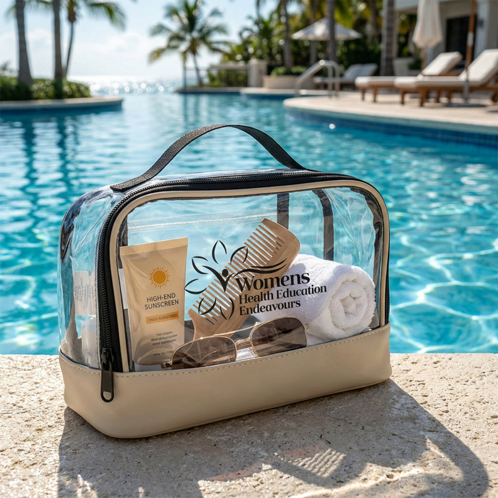 Hudson Toiletry Bag in Recycled PET - Beige - Silk Screen