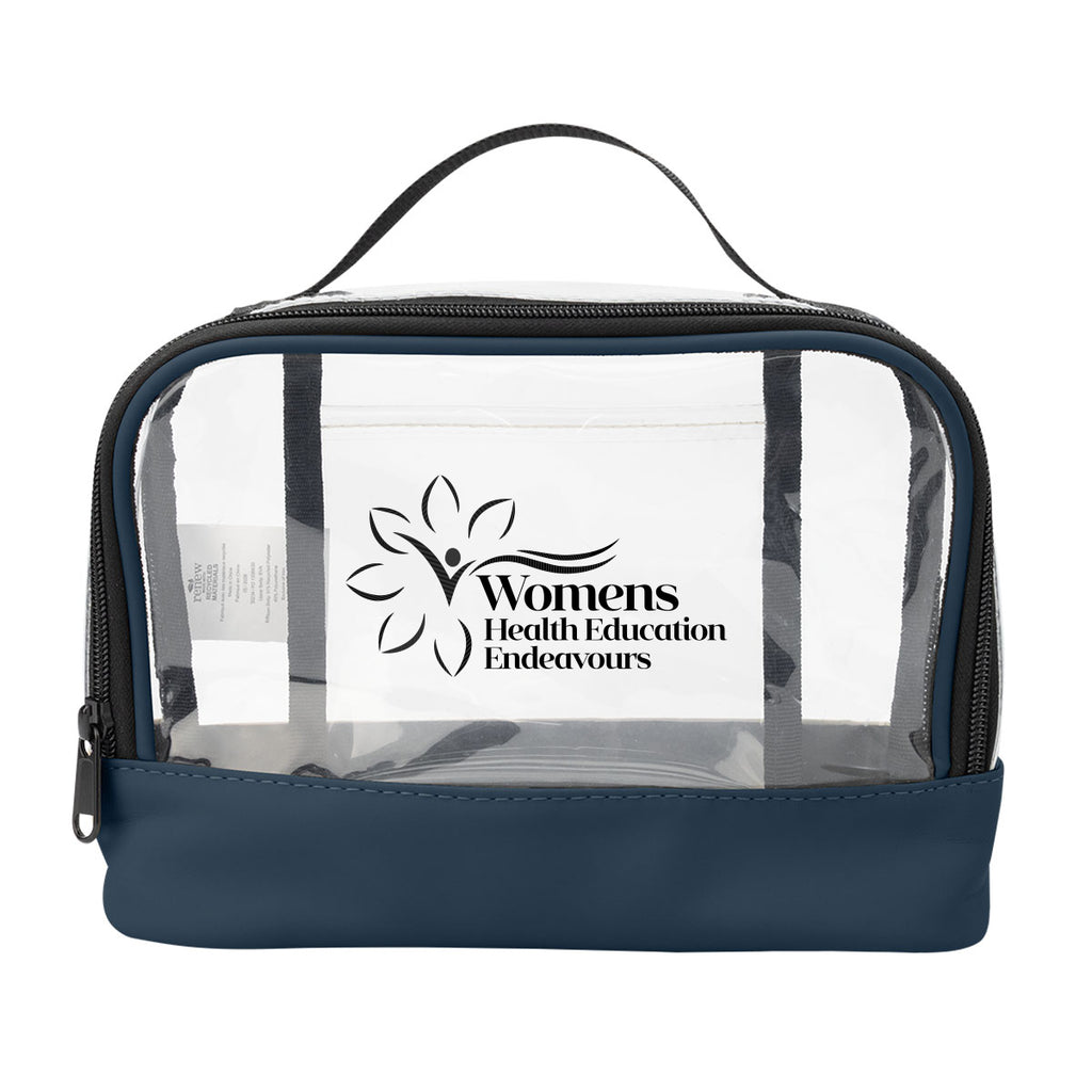 Hudson Toiletry Bag in Recycled PET - Navy - Silk Screen