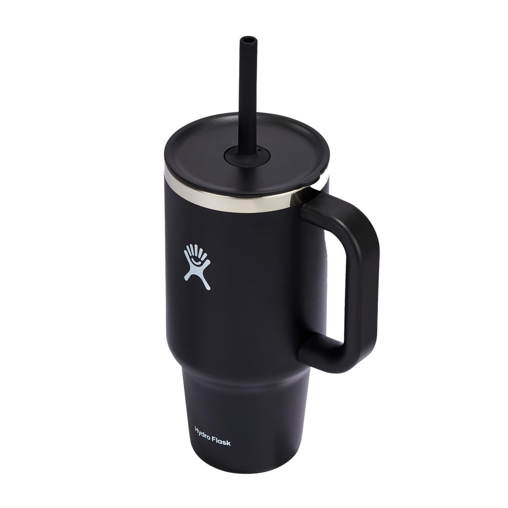 Hydro Flask All Around Travel Tumbler with Straw, 32 oz - Black - Left Angle