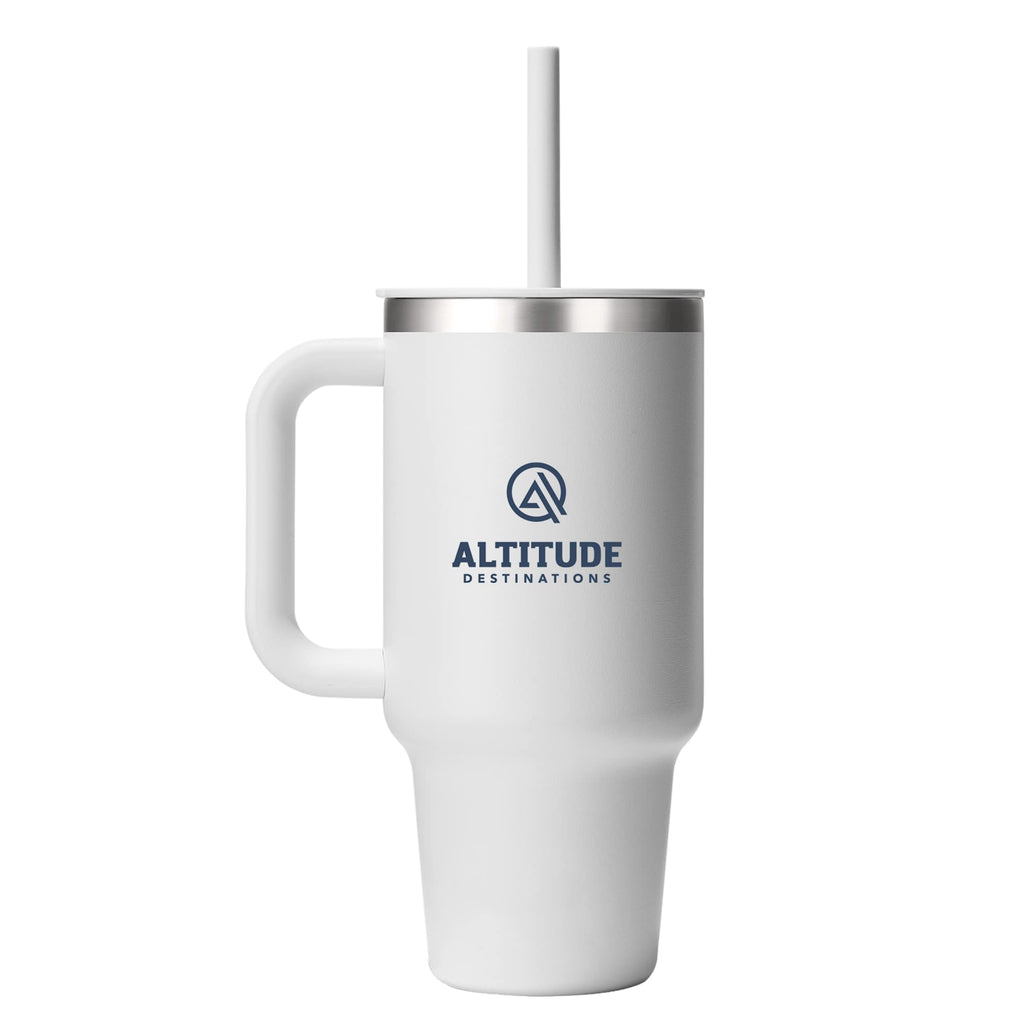 Hydro Flask All Around Travel Tumbler with Straw, 32 oz - White - Front